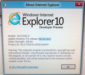 Internet Explorer 10 Developer Preview