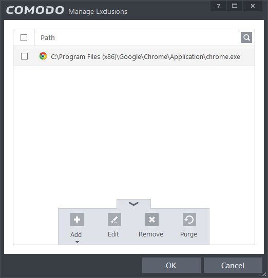 Comodo Firewall HIPS Detect shellcode injections exclude chrome.exe